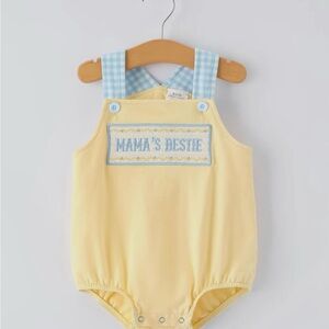 Charming Yellow Bodysuit with Blue Details